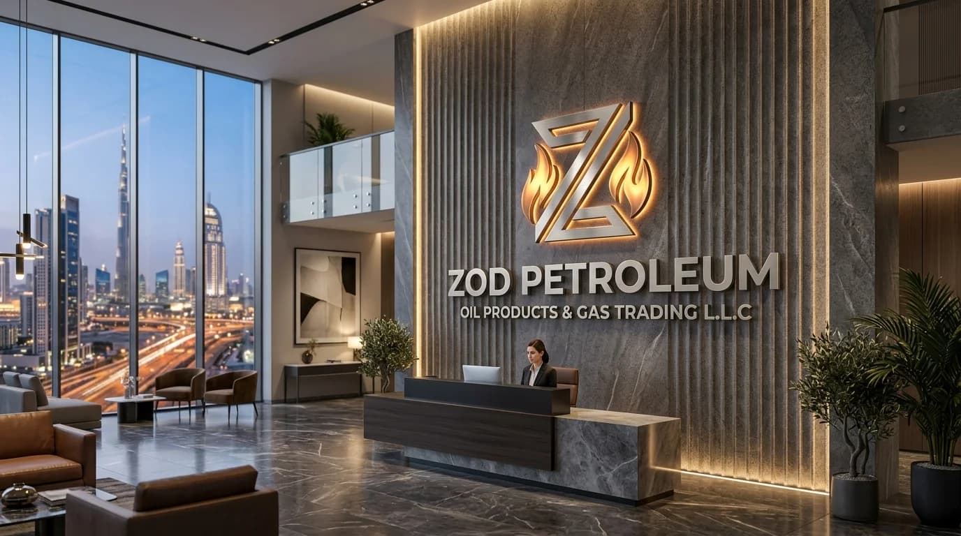 ZOD PETROLEUM Dimensional Signage at Dubai Headquarters Reception